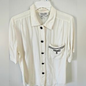 Vintage Laura & Jayne Collection Women's Off White Blouse Size 10